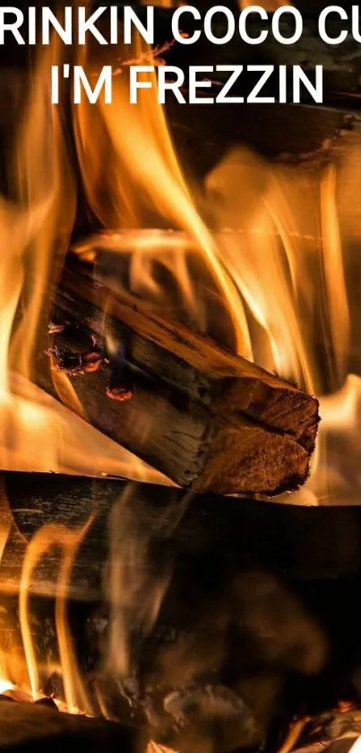 Cozy fireplace with vibrant flames and rustic wooden logs.