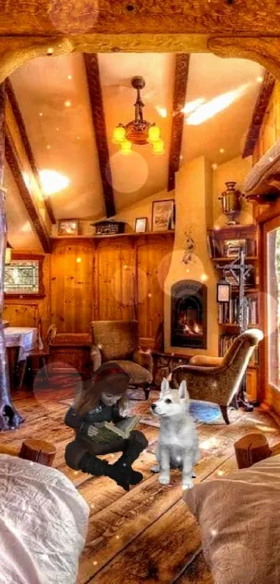 Charming hobbit house interior with wooden decor and cozy ambiance.