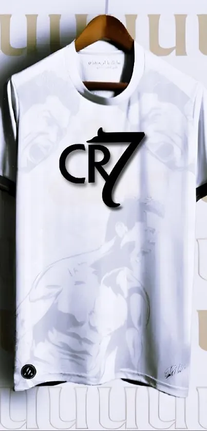 CR7 themed t-shirt on white background with graphic design.