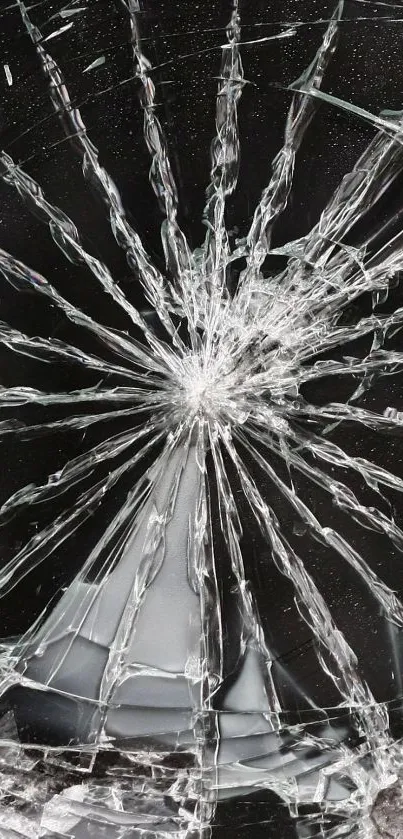 Intricate cracked glass mobile wallpaper with a modern abstract design.