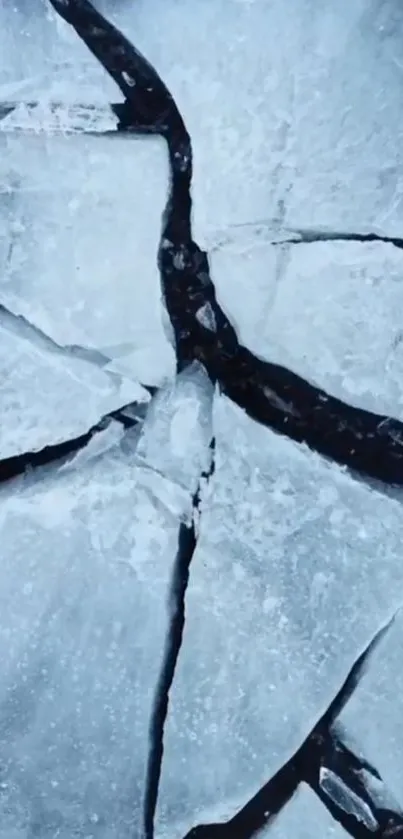 Cracked ice pattern in shades of blue.