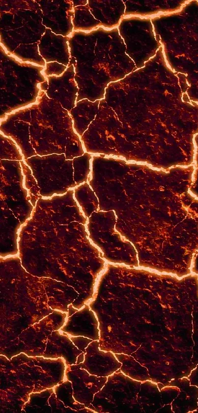 Cracked lava mobile wallpaper with vibrant red-orange hues.