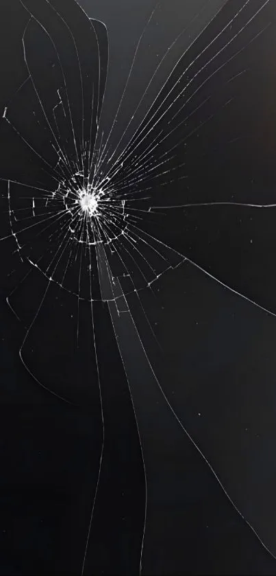 Cracked screen design with dark background for phone wallpaper.