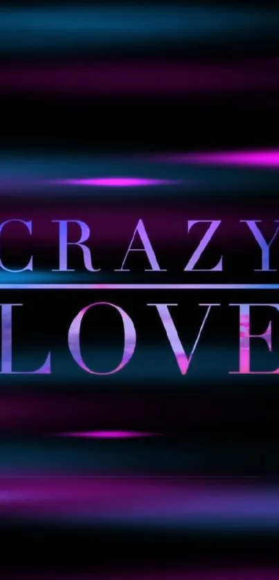 Stylish 'Crazy Love' text wallpaper with vibrant colors on black background.