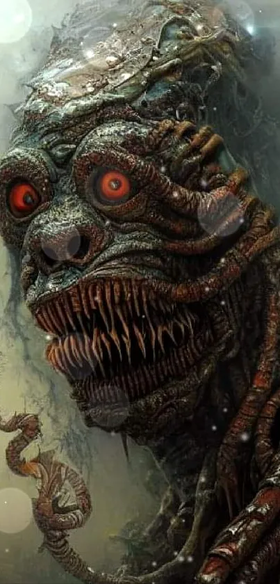 Creepy and detailed monster wallpaper art.