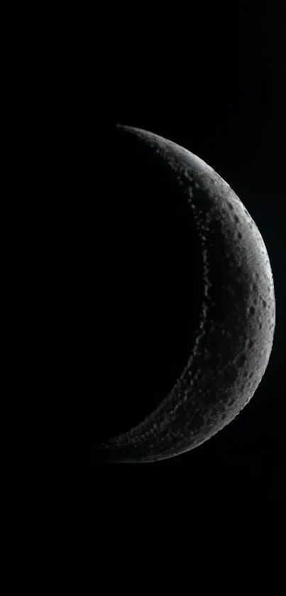 Crescent moon illuminating the night sky.