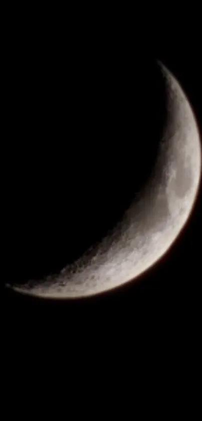 Crescent moon glowing against a dark night sky.