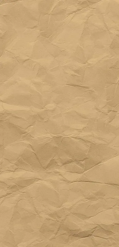 Crinkled brown paper texture wallpaper with rustic look.