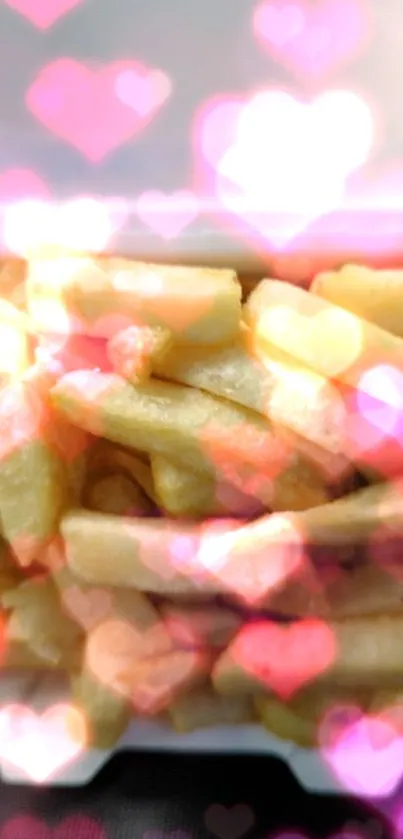 Golden crispy fries in a container, appetizing and delicious.