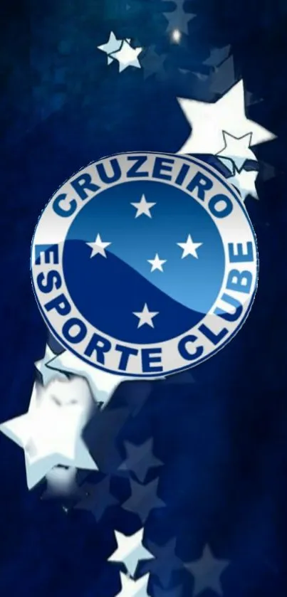 Cruzeiro Esporte Clube logo with stars on a blue background.