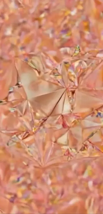 Abstract crystal design with peach hues.