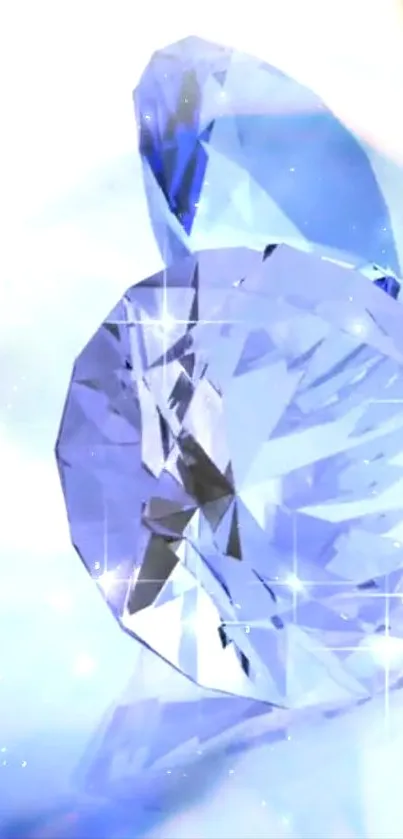 Crystal blue gem wallpaper glowing elegantly.