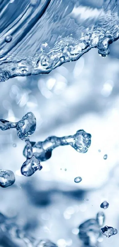 Elegant splash of water in motion, captured in blue tones for phone wallpaper.