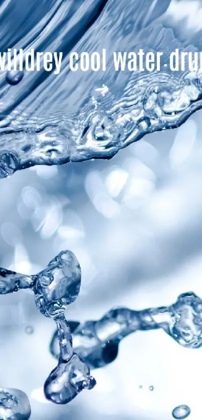 Dynamic water splash in cool blue tones, perfect for mobile wallpaper.