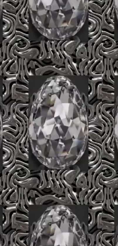 Elegant mobile wallpaper featuring crystal patterns.