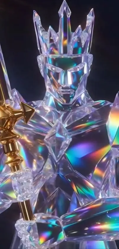 Crystal knight with iridescent sword.