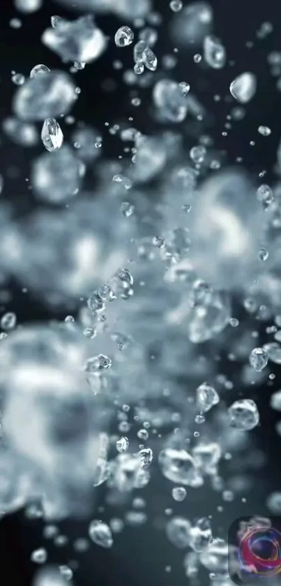 Abstract water droplets on a dark background wallpaper.