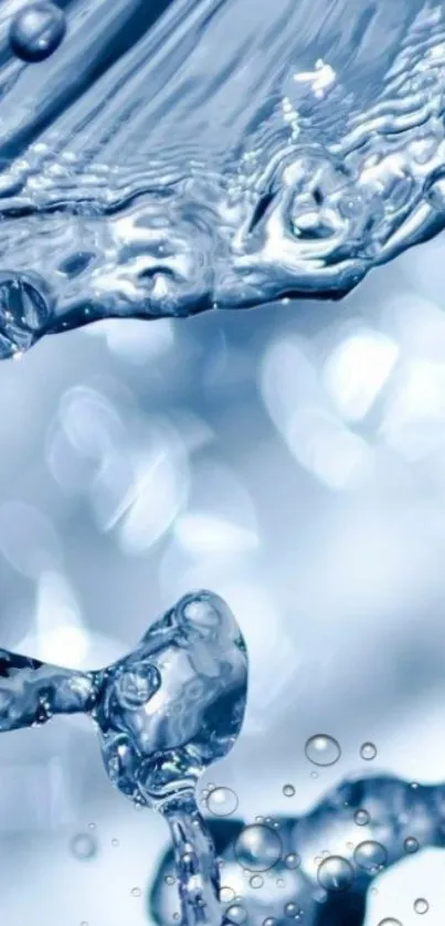 Elegant mobile wallpaper with crystal water splash in light blue hues.