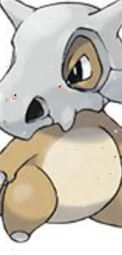 Cubone character wallpaper with beige tones.