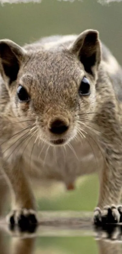 Curious squirrel on a tree branch mobile wallpaper.