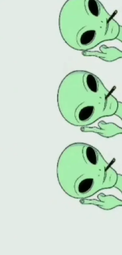 Cartoon alien wallpaper with dark background.