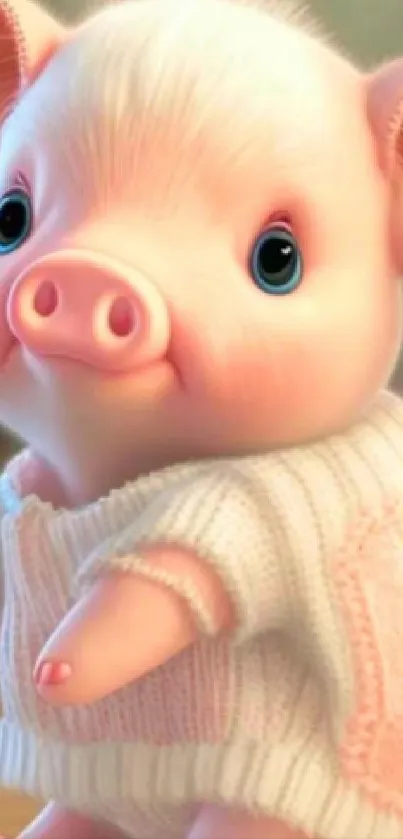 Cute animal wallpaper with bunnies and piglets in colorful cartoon design.