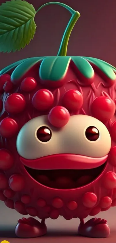 Cute animated berry character with big eyes and smile, vibrant and playful style.