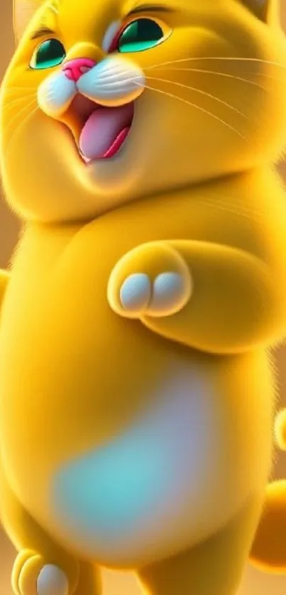 Adorable animated cat with a playful expression.