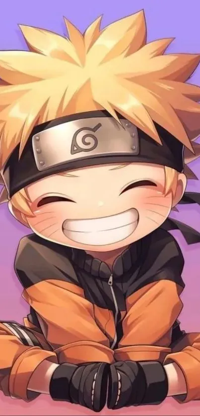 Cheerful anime character smiling vibrantly