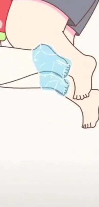 Cute anime feet with playful and minimalistic design, featuring pastel colors.