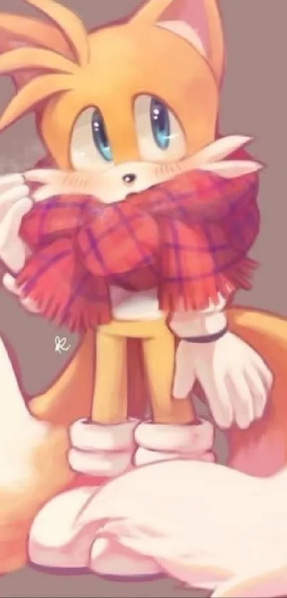 Anime-style fox character with scarf, cartoon art.