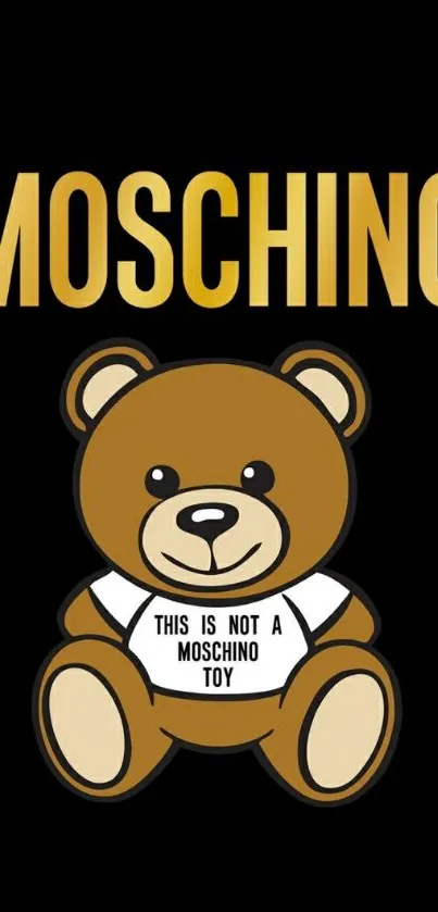 Moschino teddy bear with black background wallpaper.