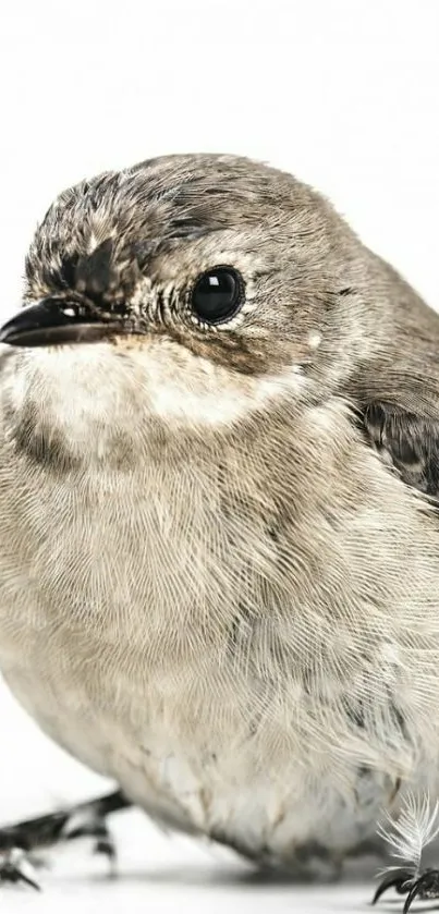 Cute gray bird minimalist mobile wallpaper.