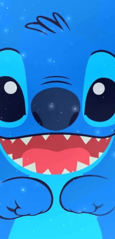 Cute blue cartoon character with sparkling details wallpaper.