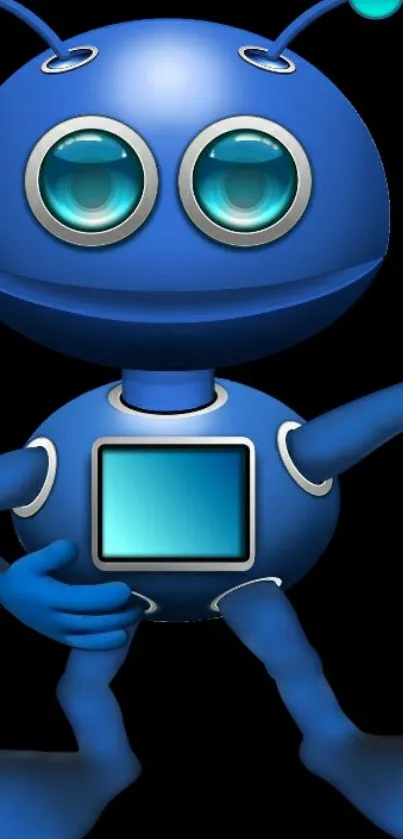 Cute blue robot mobile wallpaper for tech lovers.