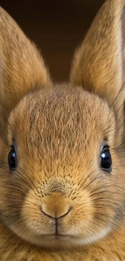 Cute brown bunny close-up wallpaper.