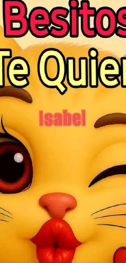 Cute animated cat winking with playful expression