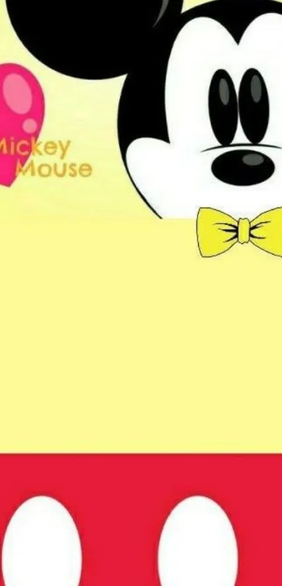 Cartoon character wallpaper with yellow and red design, perfect for mobile use.