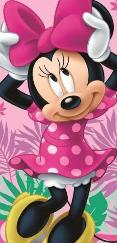 Cute cartoon character in pink dress wallpaper.