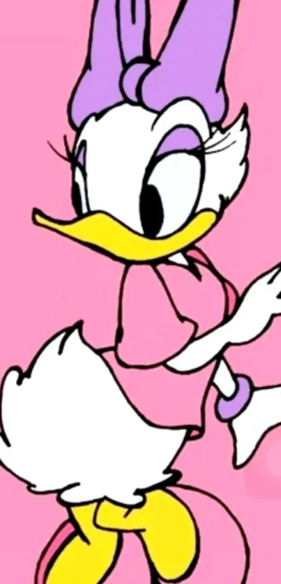 Charming cartoon character on pink background.