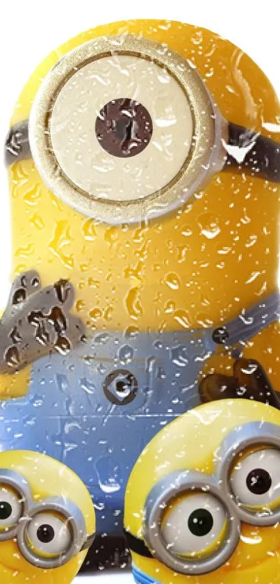 Cute cartoon character with yellow and blue colors on a white background.