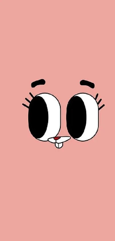 Adorable cartoon eyes on pink background.