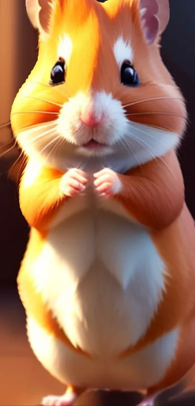 Charming cartoon hamster with orange fur.