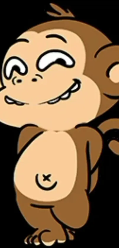 Cartoon monkey character in playful pose, perfect for wallpaper.