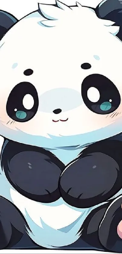 Cute cartoon panda illustration for phone wallpaper.