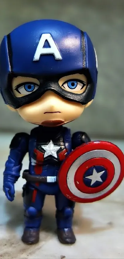 Cute superhero cartoon toy figurine.