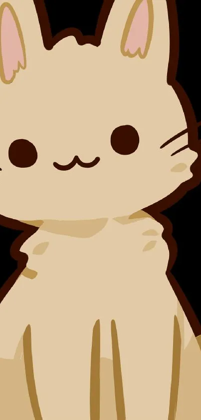 Cute cartoon cat with a beige background.