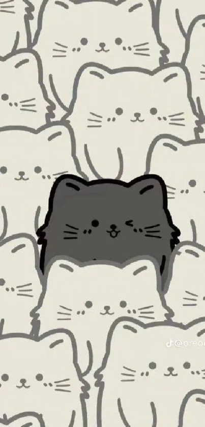 Cute cartoon cats in a playful pattern.