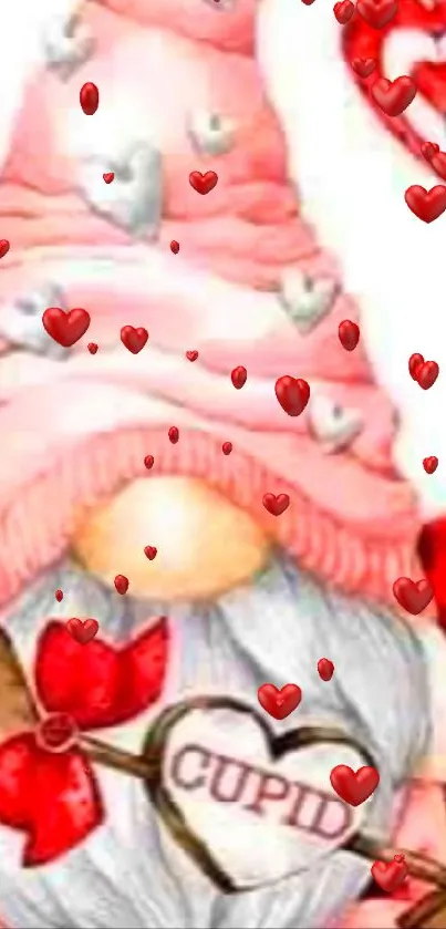 Cute gnome with Cupid theme and pink hat.