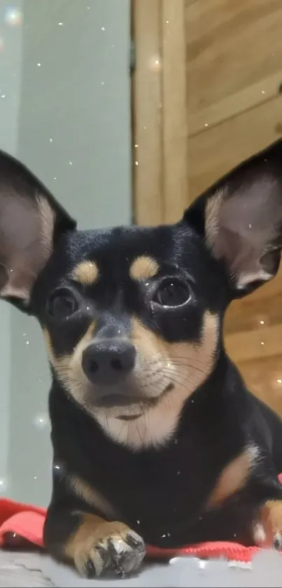 Small dog with big ears lying indoors